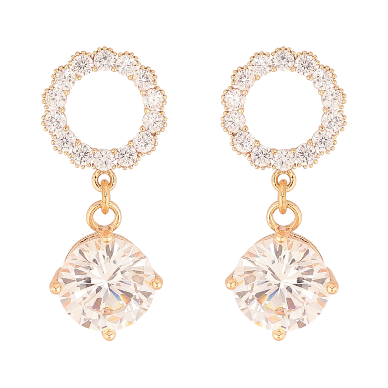 Сережки Xuping M&L колір 18K пусети "Кристальні підвіски" фото №1