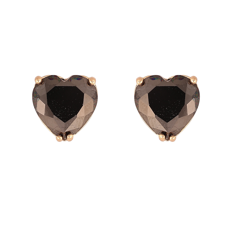 Сережки Xuping M&L колір 18K пусети "Чорні кристальні серця" 9х9мм фото №24