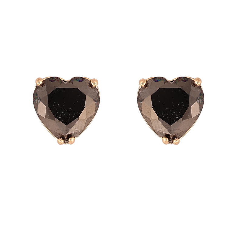 Сережки Xuping M&L колір 18K пусети "Чорні кристальні серця" 9х9мм фото №18