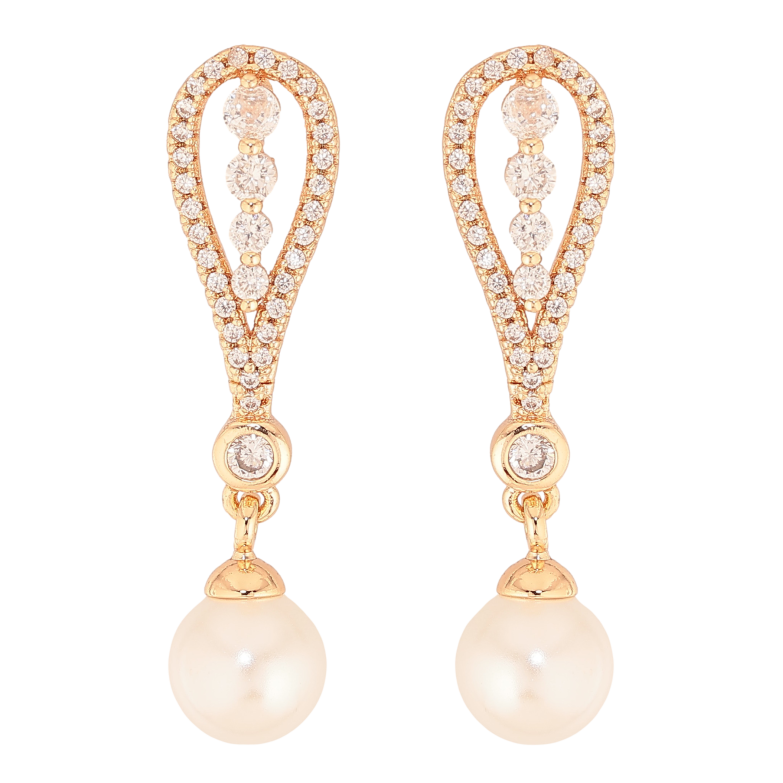 Сережки Xuping M&L колір 18K пусети "Перлинні підвіски" фото №8