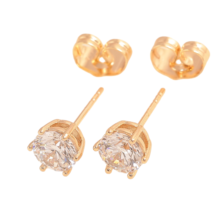 Серьги Xuping M&L цвет 18K пусеты "Кристаллы в 6-ти крапановой оправе" ø 6мм фото №18