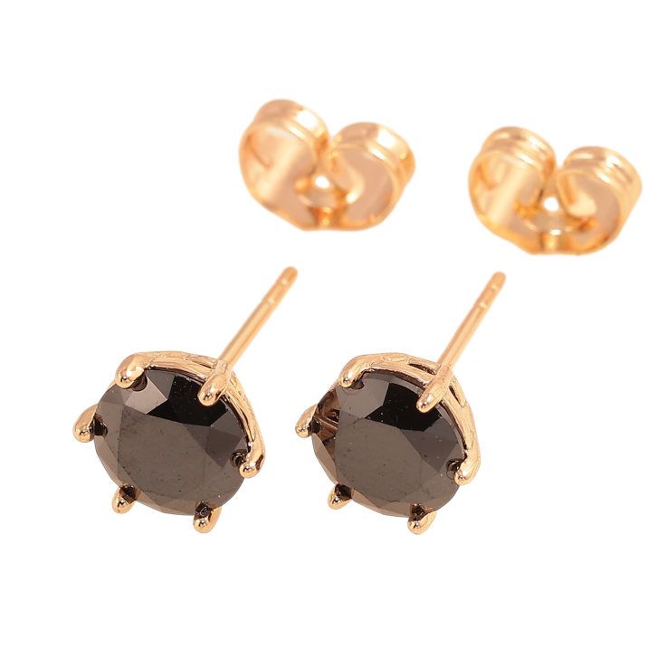 Серьги Xuping M&L цвет 18K пусеты "Черные кристаллы в 6-ти крапановой оправе" ø 7мм фото №19