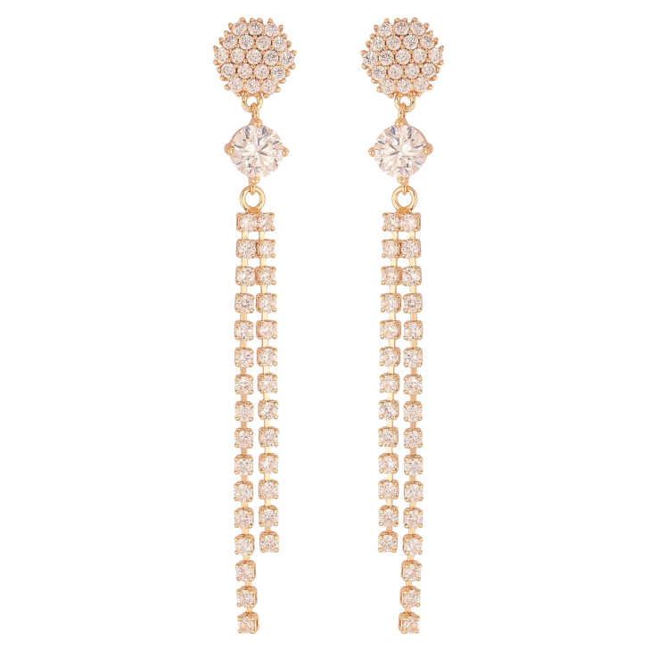 Серьги Xuping M&L цвет 18K пусеты "Кристальные подвески" фото №18