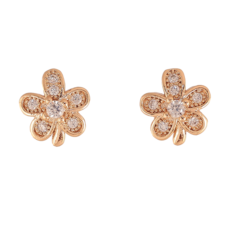 Сережки Xuping M&L колір 18K пусети "Квіточки з кристалами" фото №25