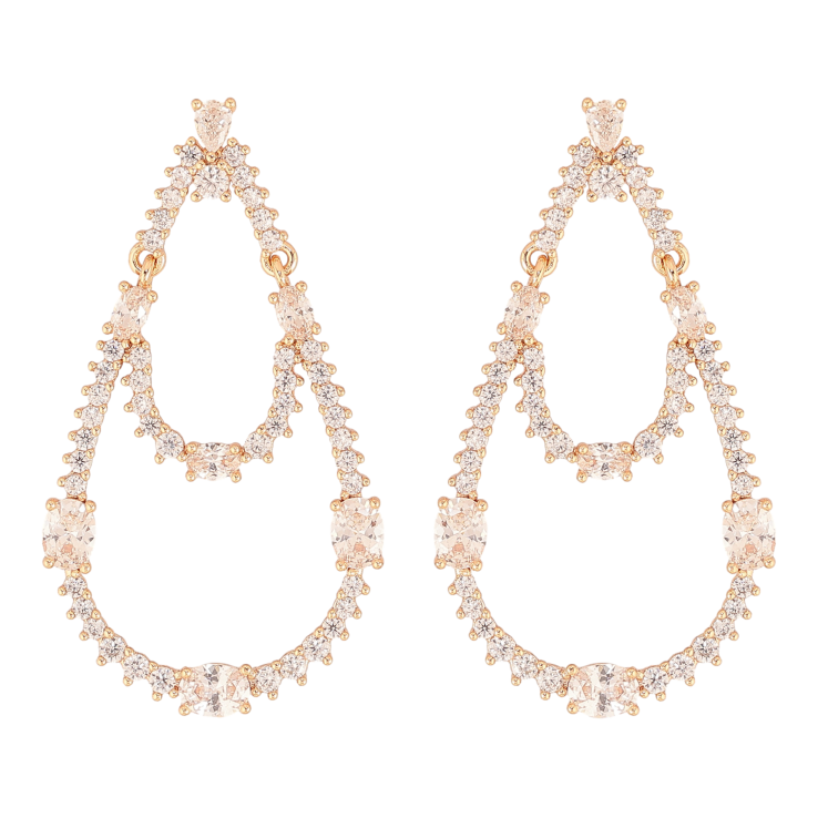 Сережки Xuping M&L колір 18K пусети "Кристальні підвіски" фото №4