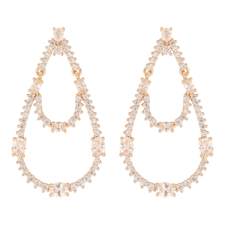 Сережки Xuping M&L колір 18K пусети "Кристальні підвіски" фото №20