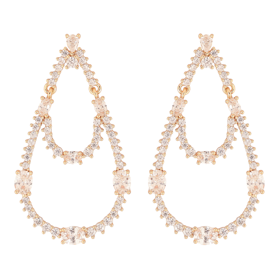 Сережки Xuping M&L колір 18K пусети "Кристальні підвіски" фото №1