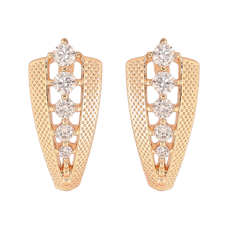 Сережки Xuping M&L колір 18K пусети "Візерунок з кристалами" фото №20