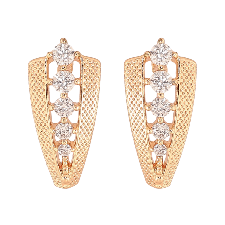 Серьги Xuping M&L цвет 18K пусеты "Узор с кристаллами" фото №1