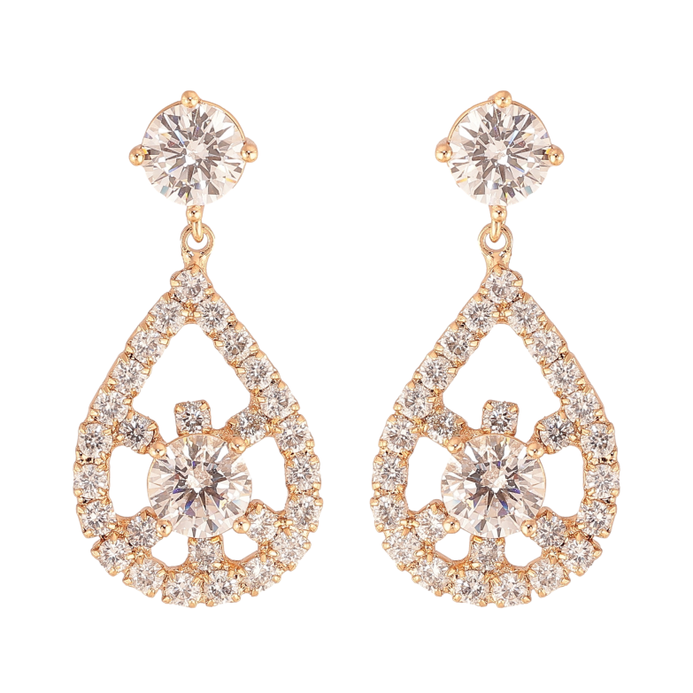 Сережки Xuping M&L колір 18K пусети "Кристальні підвіски" фото №1