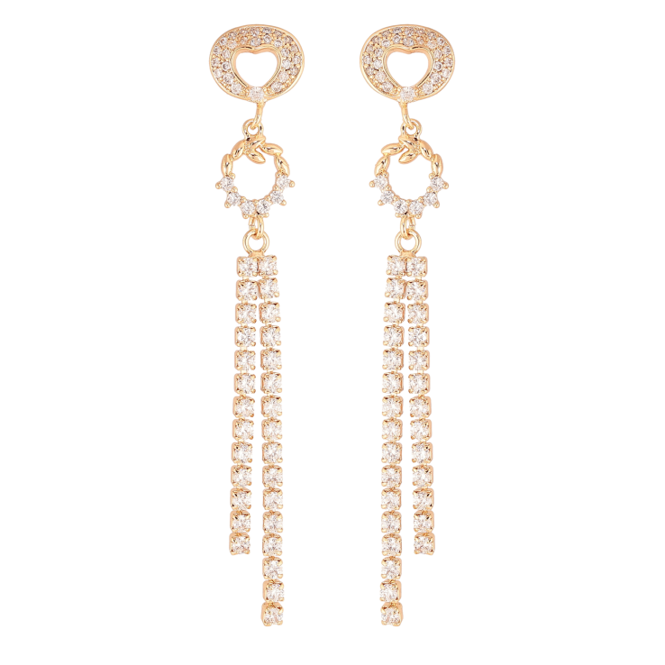 Сережки Xuping M&L колір 18K пусети "Кристальні підвіски" фото №6