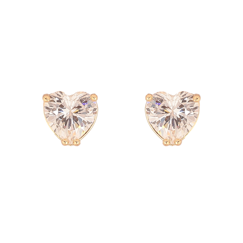 Серьги Xuping M&L цвет 18K пусеты "Кристальные сердечки" фото №1