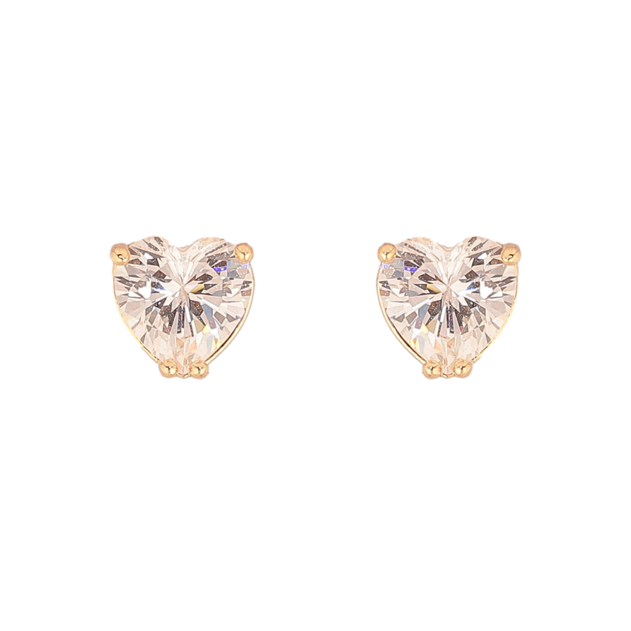 Сережки Xuping M&L колір 18K пусети "Кристальні серця" фото №1