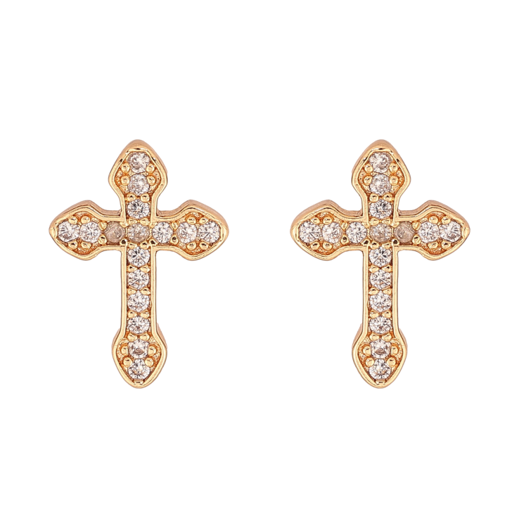 Серьги Xuping M&L цвет 18K пусеты "Крестики с кристаллами" фото №23