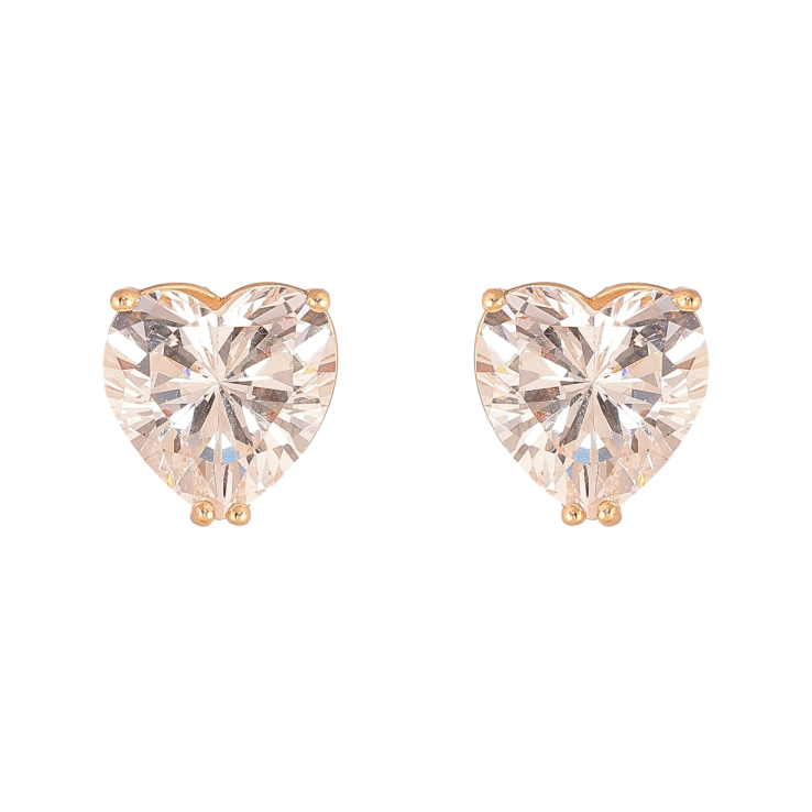 Серьги Xuping M&L цвет 18K пусеты "Кристальные сердечки" 10х10мм фото №8