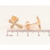 Серьги Xuping M&L цвет 18K пусеты "Крестики с кристаллами" фото №2