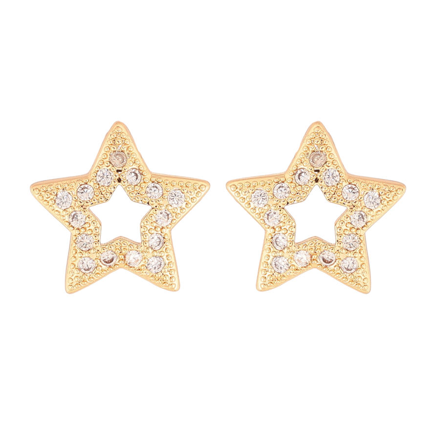 Серьги Xuping M&L цвет 18K пусеты "Звезды с кристаллами" фото №1