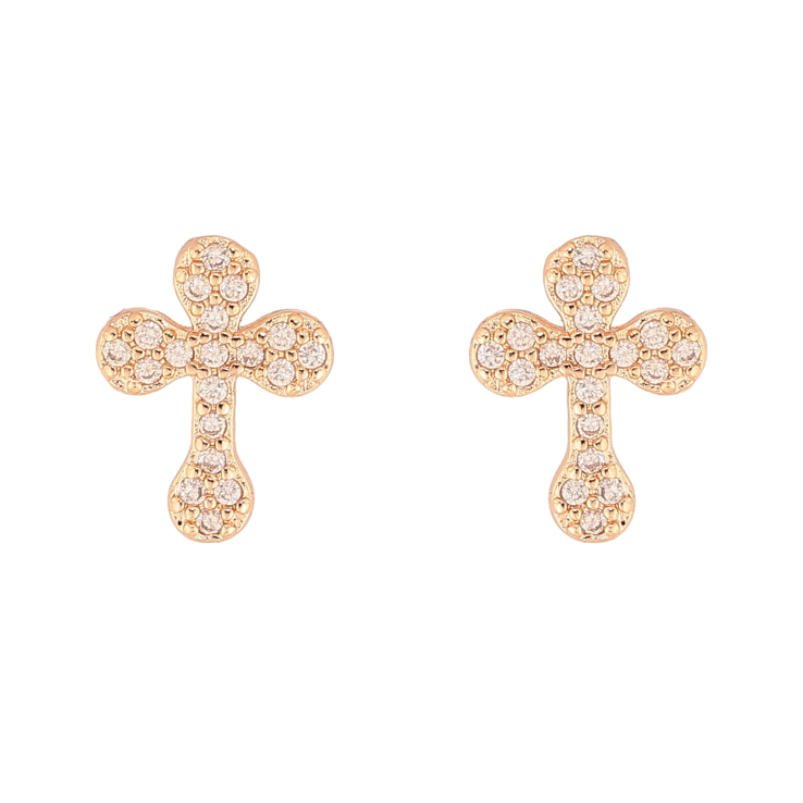 Сережки Xuping M&L колір 18K пусети "Хрестики з кристалами" фото №15