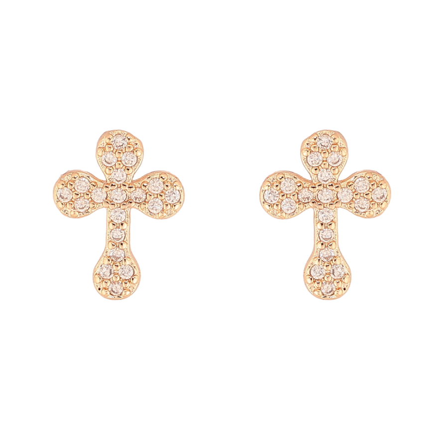 Сережки Xuping M&L колір 18K пусети "Хрестики з кристалами" фото №1