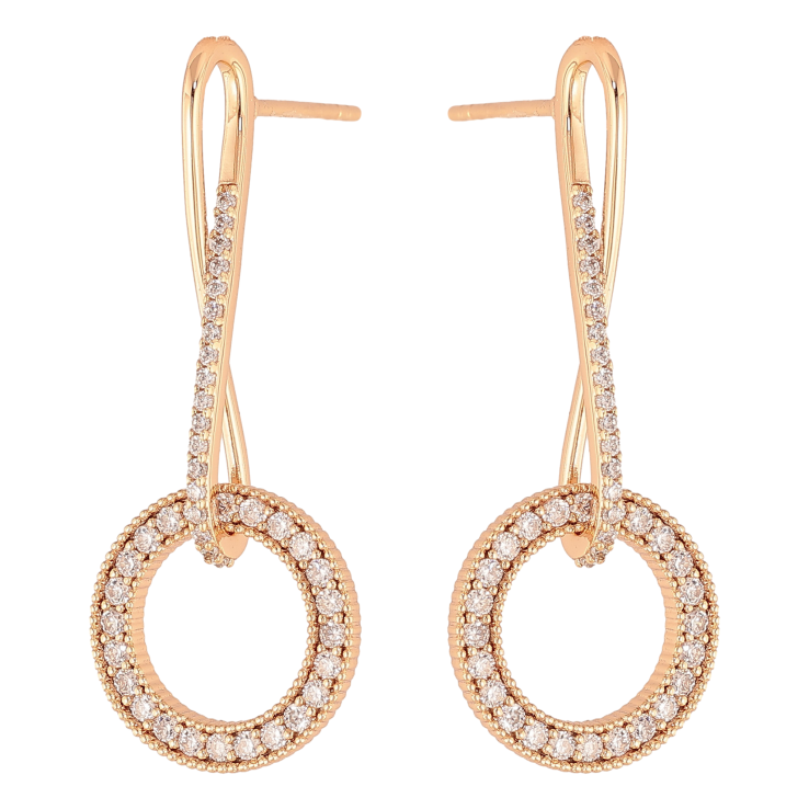 Сережки Xuping M&L колір 18K пусети "Круглі підвіски з кристалами" фото №14