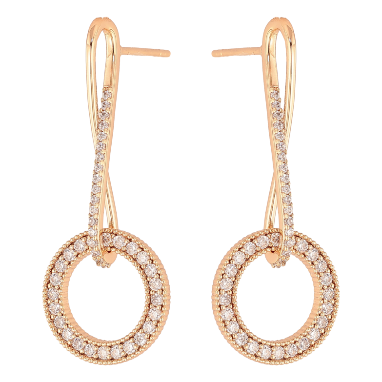 Серьги Xuping M&L цвет 18K пусеты "Круглые подвески с кристаллами" фото №1