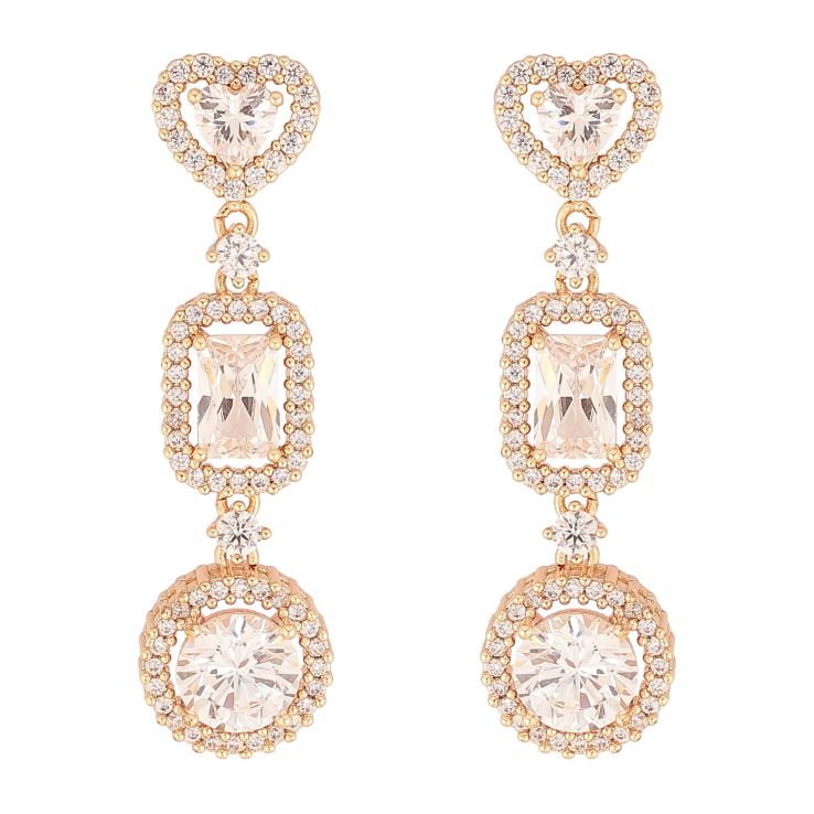 Серьги Xuping M&L цвет 18K пусеты "Кристальные подвески" фото №24