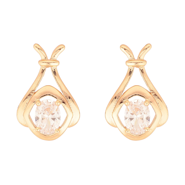 Серьги Xuping M&L цвет 18K пусеты "Узор с кристаллами" фото №3