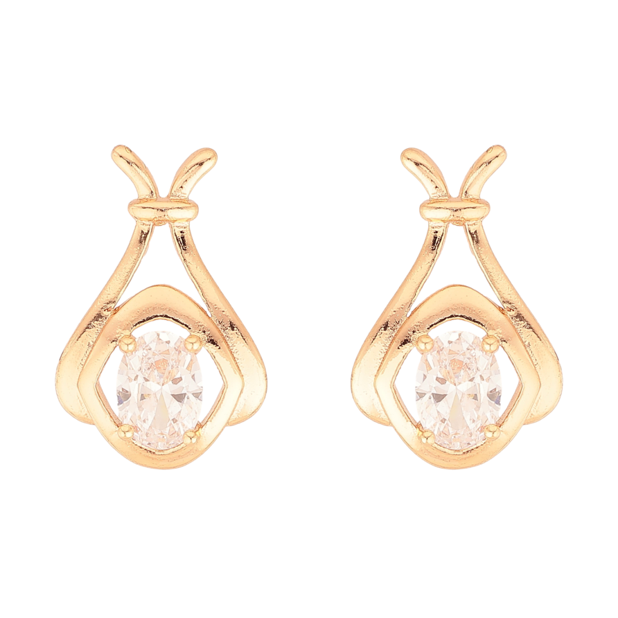 Серьги Xuping M&L цвет 18K пусеты "Узор с кристаллами" фото №1