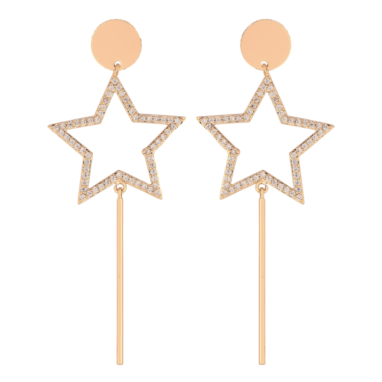 Серьги Xuping M&L цвет 18K пусеты "Звезды с кристаллами" фото №1