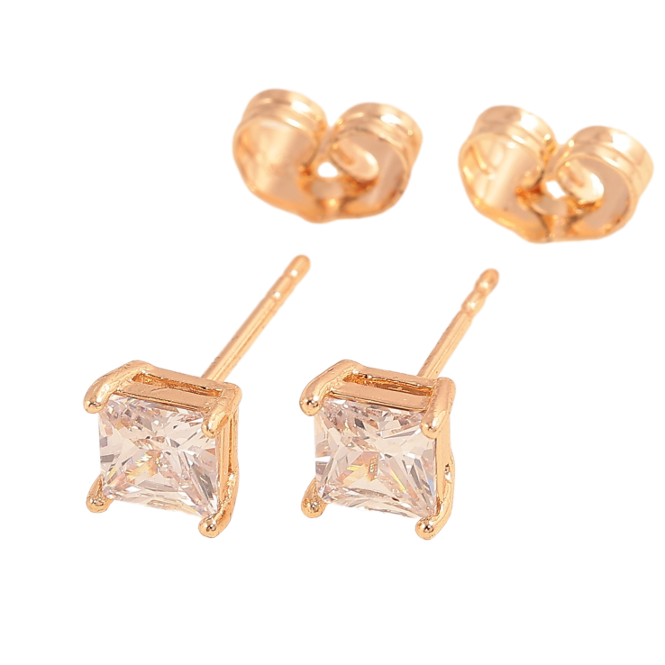 Серьги Xuping M&L цвет 18K пусеты "Кристаллы" 5х5мм фото №16