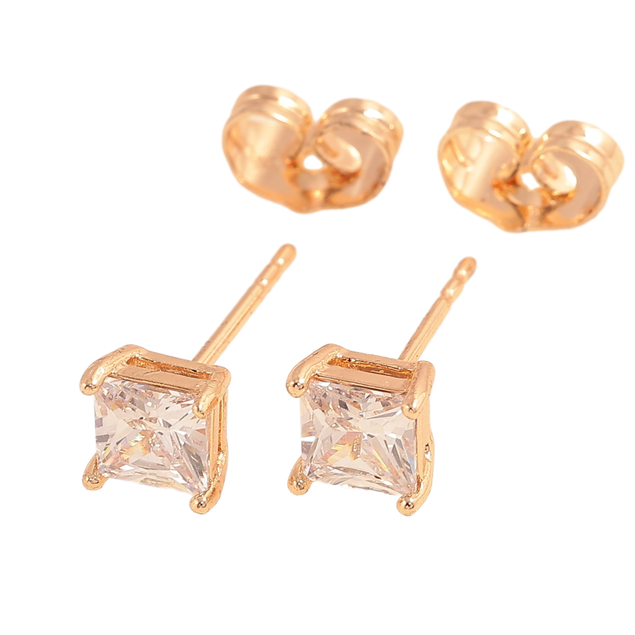 Серьги Xuping M&L цвет 18K пусеты "Кристаллы" 5х5мм фото №1