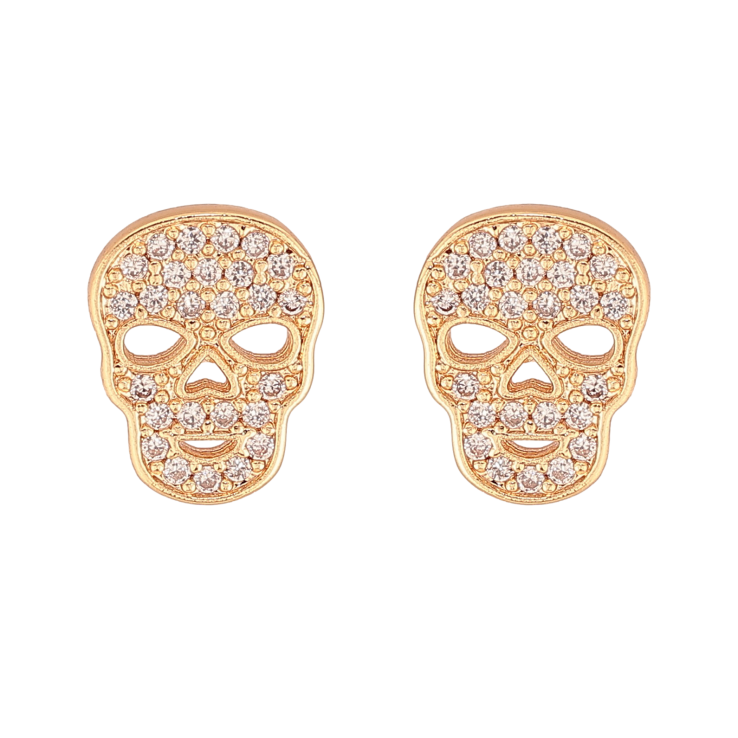 Сережки Xuping M&L колір 18К пусети "Черепа з кристалами" фото №9 Сережки Xuping M&L колір 18К пусети "Черепа з кристалами" фото №9
