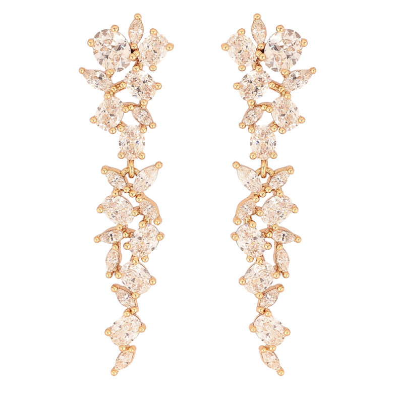 Сережки Xuping QQMM колір Позолота 18K пусети "Кристальні підвіски" фото №1