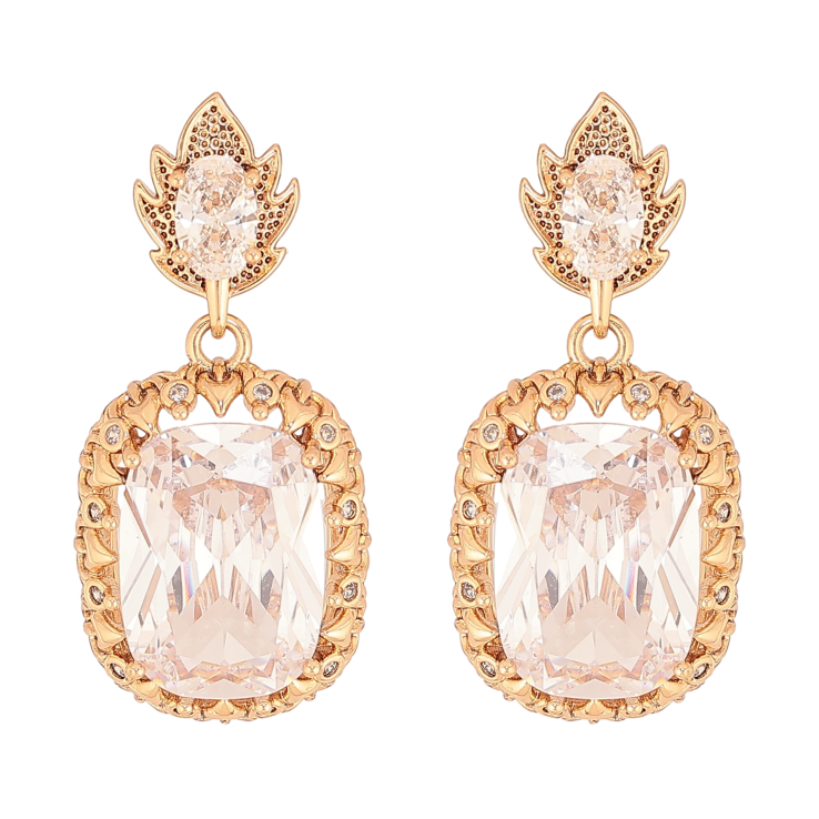 Сережки Xuping QQMM колір Позолота 18K пусети "Підвіски з кристалами" фото №8