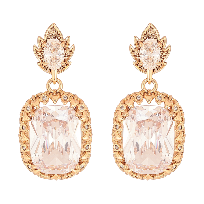 Сережки Xuping QQMM колір Позолота 18K пусети "Підвіски з кристалами" фото №2