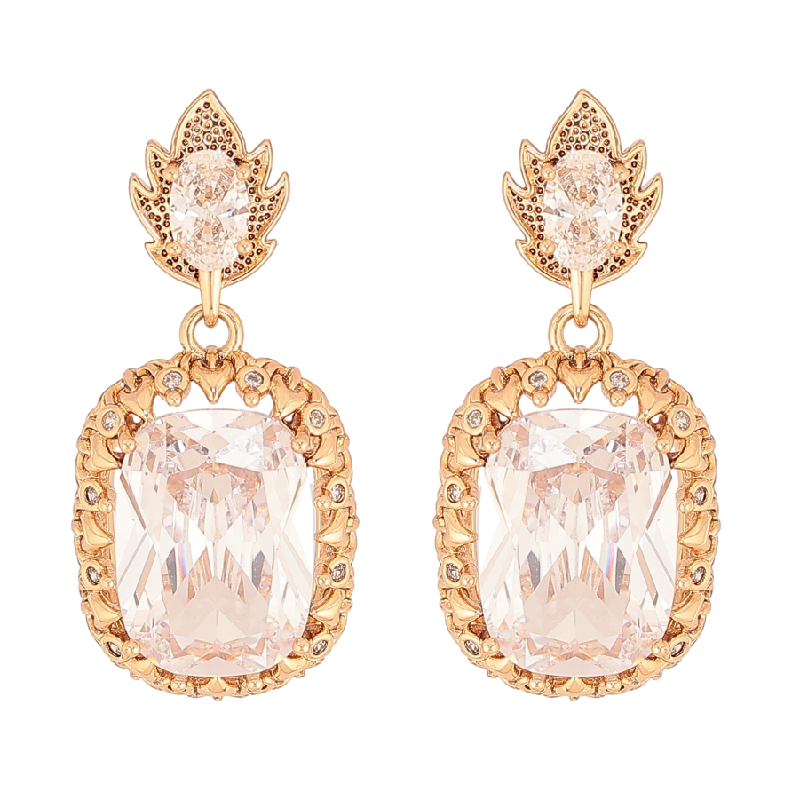 Сережки Xuping QQMM колір Позолота 18K пусети "Підвіски з кристалами" фото №1