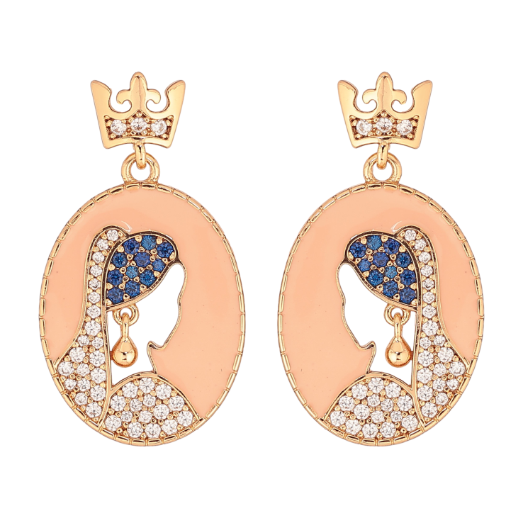 Сережки Xuping QQMM колір Позолота 18K пусети "Дівчина в сережках із перлів" фото №4