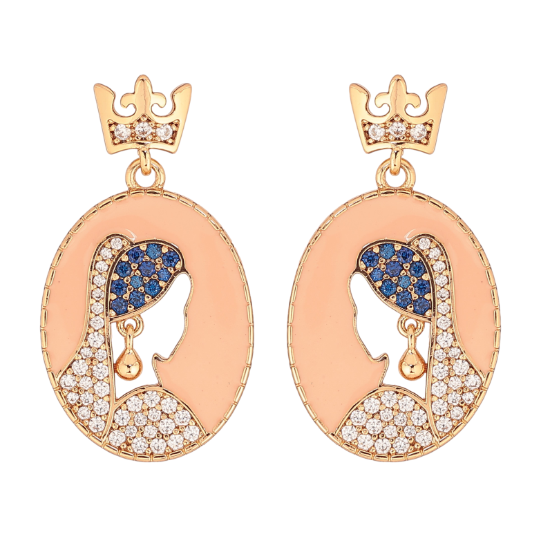 Серьги Xuping QQMM цвет Позолота 18K пусеты "Девушка с жемчужной сережкой" фото №20