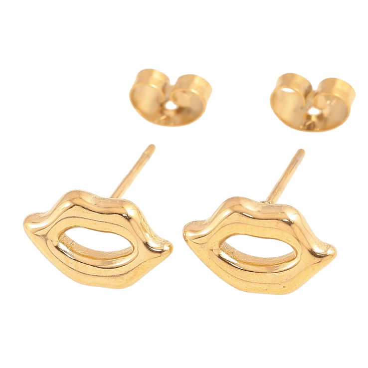 Серьги Xuping TTM Stainless Steel цвет 14К пусеты "Губки" фото №9