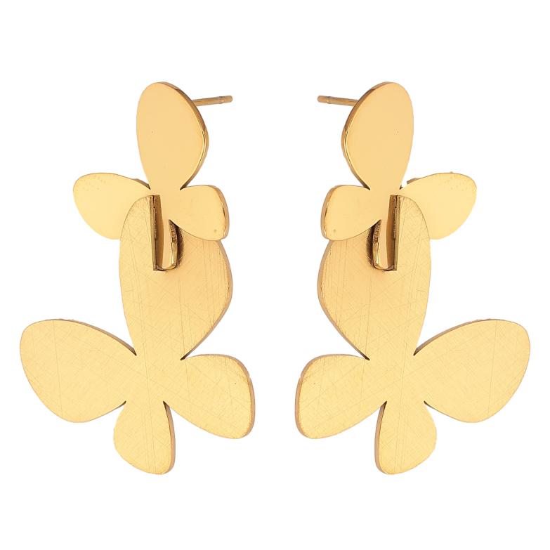 Серьги Xuping TTM Stainless Steel цвет 14К пусеты "Бабочки" фото №1