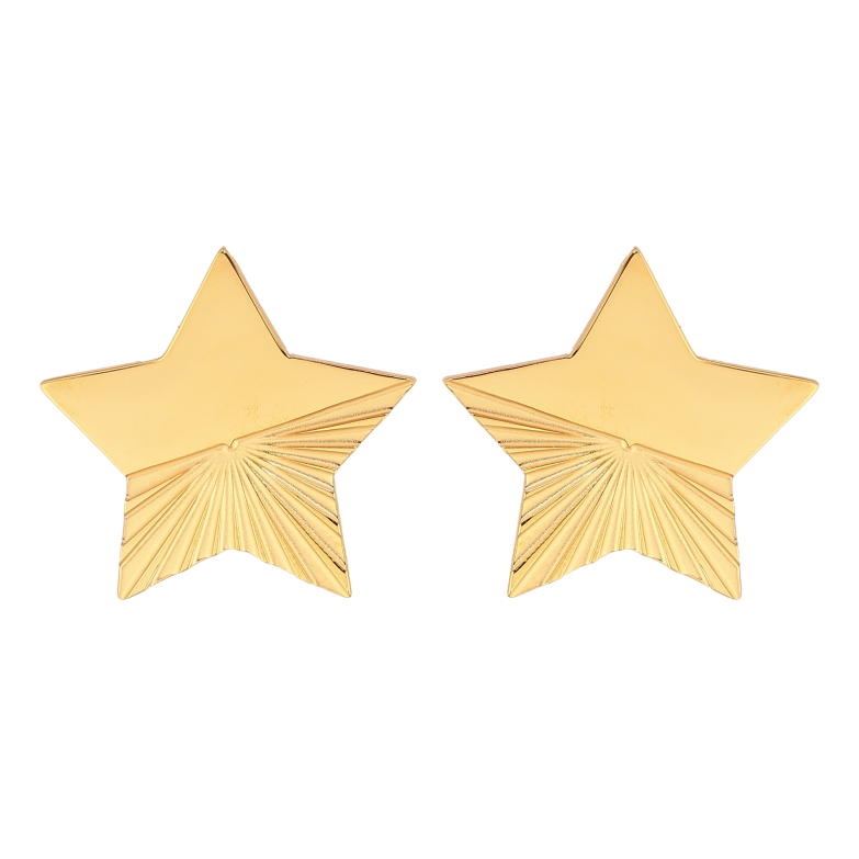 Сережки Xuping TTM Stainless Steel колір 14К пусети "Зірки" фото №2