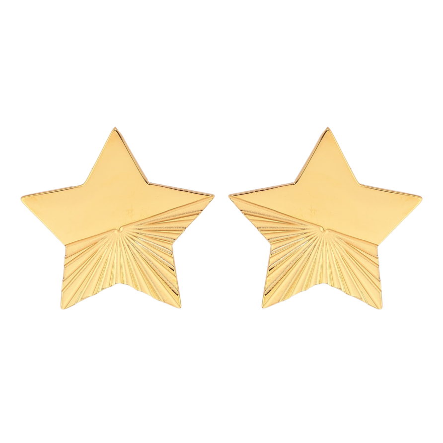 Сережки Xuping TTM Stainless Steel колір 14К пусети "Зірки" фото №1