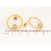 Серьги Xuping TTM Stainless Steel цвет 14К пусеты "Колечки с кристальными сердечками" фото №2