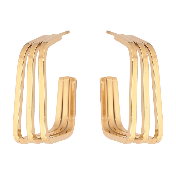 Сережки Xuping TTM Stainless Steel колір 14К пусети "Декоративні дуги " фото №22