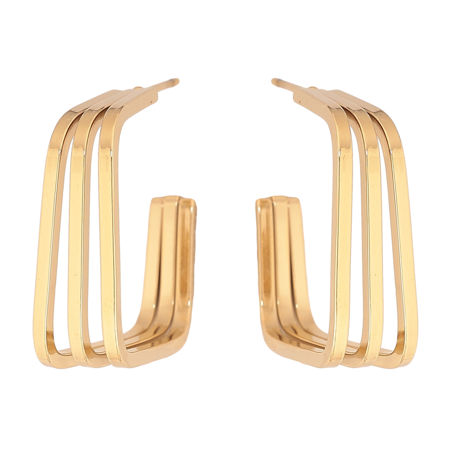 Сережки Xuping TTM Stainless Steel колір 14К пусети "Декоративні дуги " фото №1