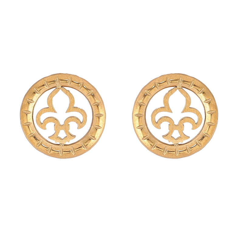 Серьги Xuping TTM Stainless Steel цвет 14К пусеты "Декоративный узор" фото №1