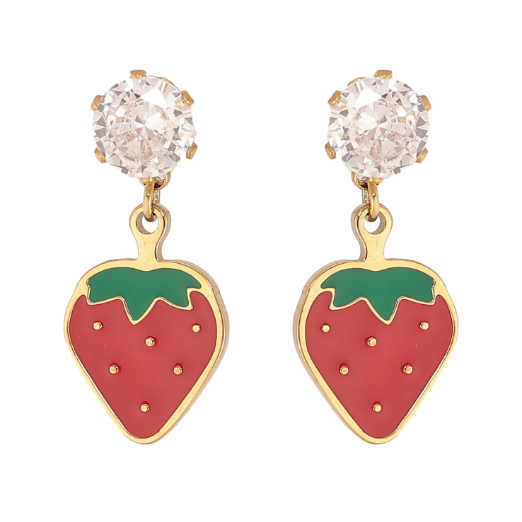 Сережки Xuping TTM Stainless Steel колір 14К пусети "Полунички" фото №10 Сережки Xuping TTM Stainless Steel колір 14К пусети "Полунички" фото №10