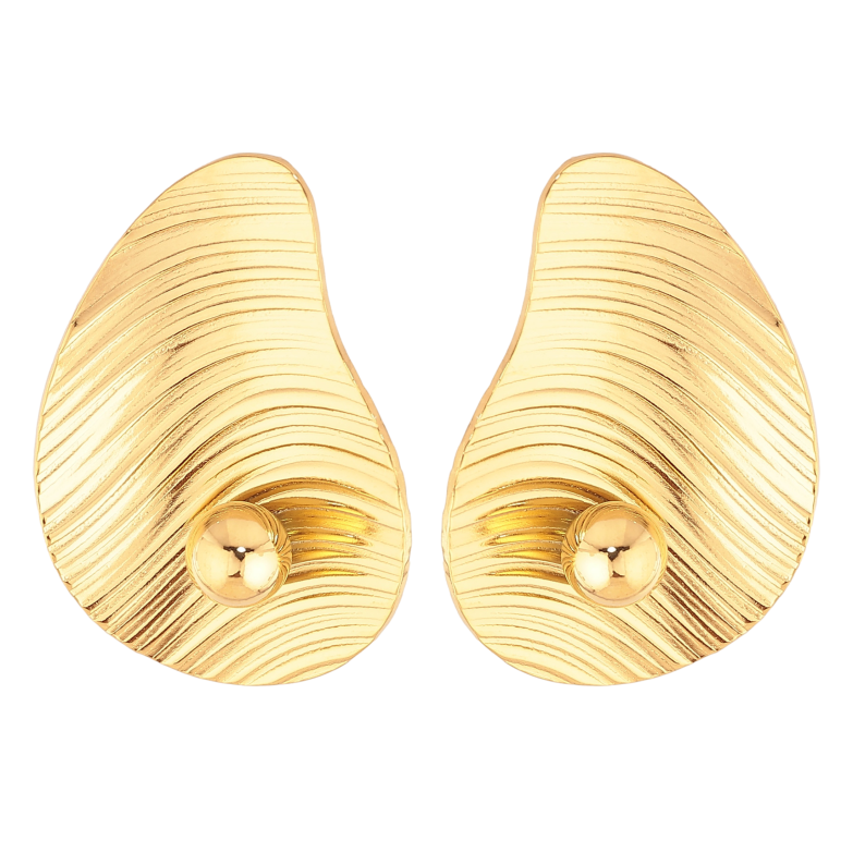 Сережки Xuping TTM Stainless Steel колір 14К пусети "Декоративний візерунок" фото №1 Сережки Xuping TTM Stainless Steel колір 14К пусети "Декоративний візерунок" фото №1