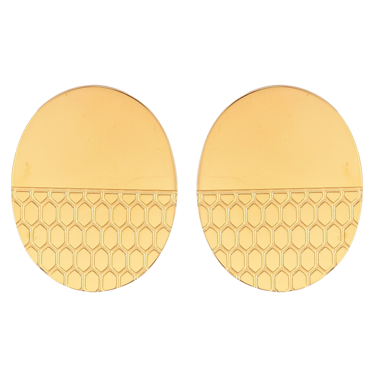 Сережки Xuping TTM Stainless Steel колір 14К пусети "Овали з візерунком" фото №25 Сережки Xuping TTM Stainless Steel колір 14К пусети "Овали з візерунком" фото №25