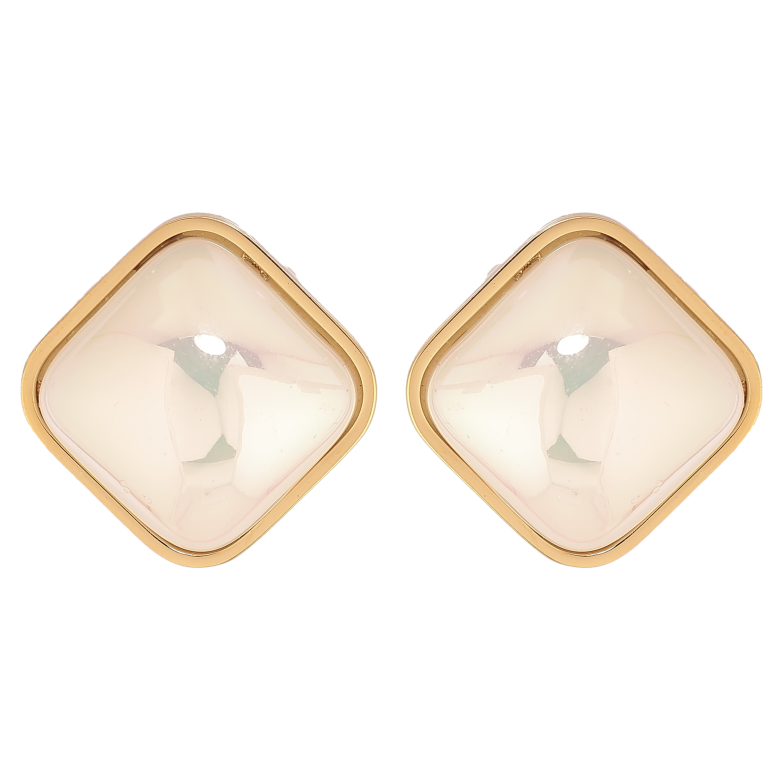 Серьги Xuping TTM Stainless Steel цвет 14К пусеты "Перламутровые ромбы" 20х20мм фото №10